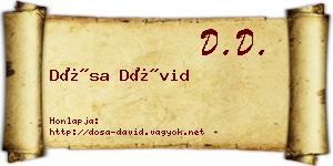 Dósa Dávid névjegykártya
