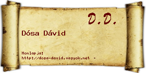 Dósa Dávid névjegykártya
